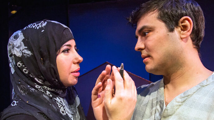 A scene from Chicago Dramatists’ production of ‘Mecca Tales’|||||||||||