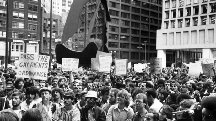 Gay rights rally in Daley Plaza