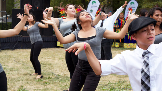 Dancers taking part in the Chicago Cha Cha.