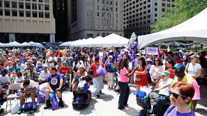 Rally in Daley Plaza after the 2015 Disability Pride Parade.