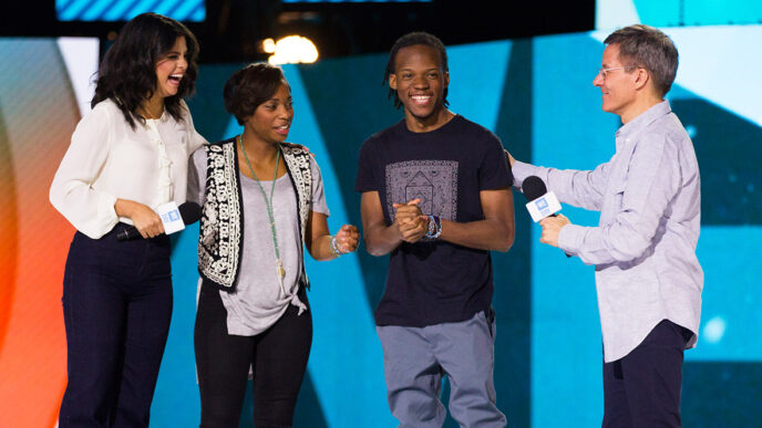 On stage at We Day Illinois.