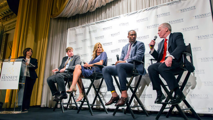 At a Kennedy Forum event.