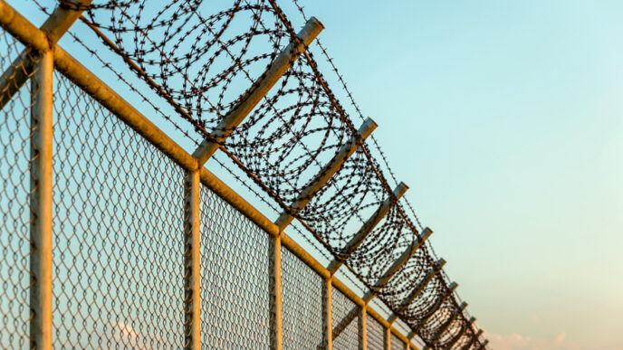 Security fence around a prison|Lawrence Thomas and Karen DeGrasse.