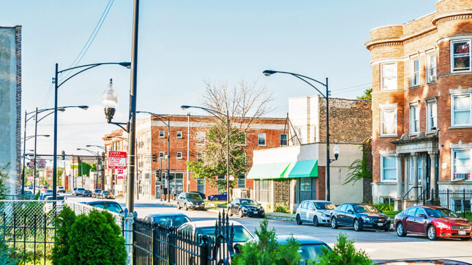 A street scene in Chicago.