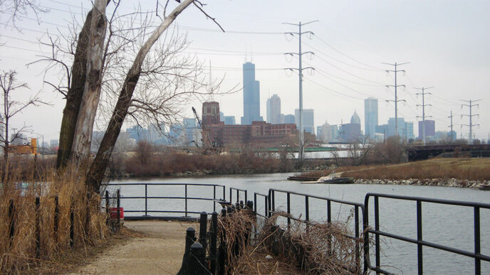 A trail along a river.