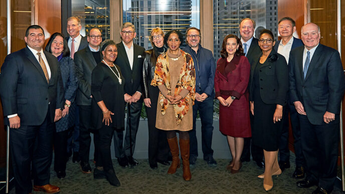 Members of the Trust's Executive Committee with president and CEO Dr. Helene Gayle|Dr. Helene Gayle.