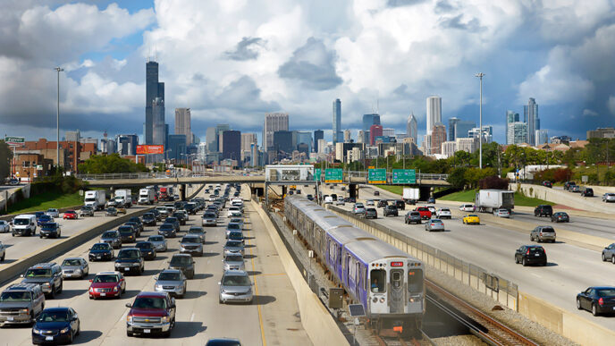 View facing north along I-90/I-94