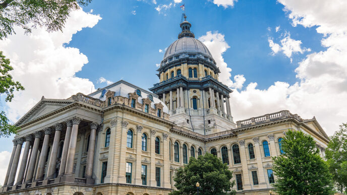 The State Captial building in Springfield.