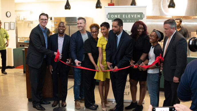 Food Hall Ribbon cutting.